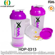 2016 Hot Sale BPA Free Plastic Powder Shake Bottle with Stainless Steel Ball (HDP-0313)